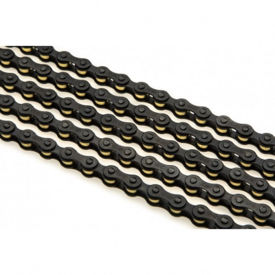 IZUMI 410 Mash SF Track Chain - Jet Black Links and Gold rollers