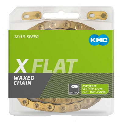 KMC X Flat SRAM 12/13X Chain Ti-N Waxed 126 Links - Gold