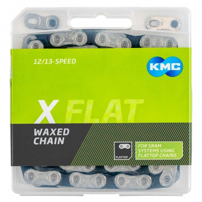KMC X Flat SRAM 12/13X Pre-Waxed Chain Silver/black 126L