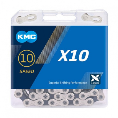 KMC X10 Chain - 10 Speed - Silver/black 122L