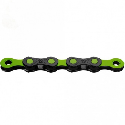 KMC X12 DLC Black/Apple Green Waxed Chain - 12 Speed -126L
