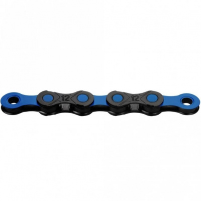 KMC X12 DLC Black/Blue Waxed Chain - 12 Speed -126L