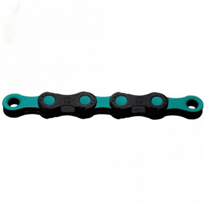 KMC X12 DLC Black/Celeste Waxed Chain - 12 Speed -126L
