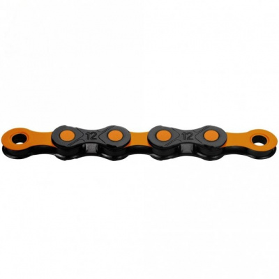 KMC X12 DLC Black/Orange Waxed Chain - 12 Speed -126L