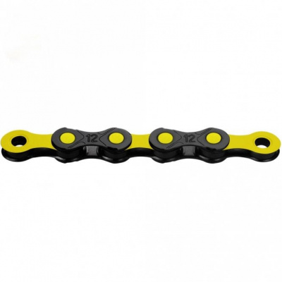 KMC X12 DLC Black/Yellow Waxed Chain - 12 Speed -126L