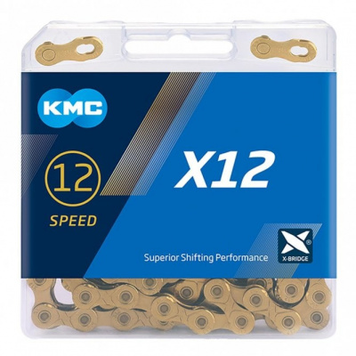 KMC X12 Ti-N 12-Speed Chain 126 Links - Gold