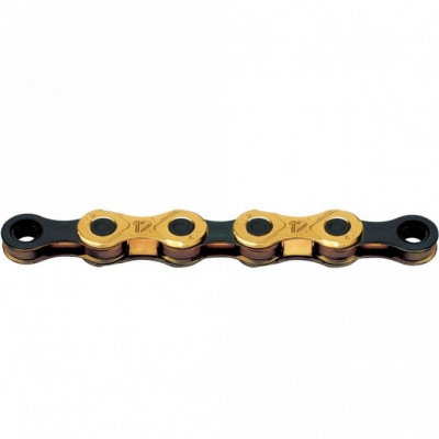 KMC X12 Ti-N Gold/Black Waxed Chain - 12 Speed - 126L