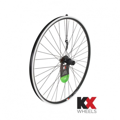 KX Wheels KX Hybrid 700C Doublewall Q/R Cassette Rim Brake Rear Wheel - 8-11 Spd - Black