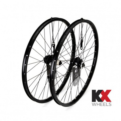 KX Wheels KX Pro MTB Q/R 6 Bolt Disc - 8-11 Spd MTB 26 inch Wheelset - Black