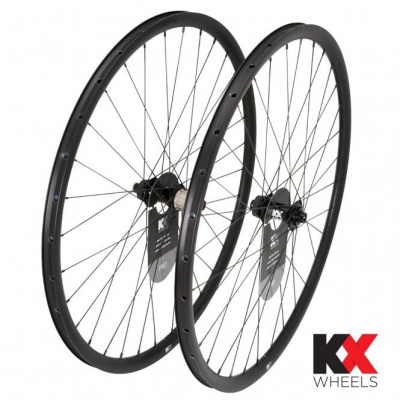KX Wheels KX Pro Road 700 C - CL Disc - 11 Spd Road - Tubeless Thru Axle Wheelset - Black