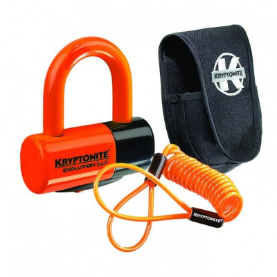Kryptonite Evolution Disc Lock - Premium Pack - Orange With Pouch And Reminder Cable
