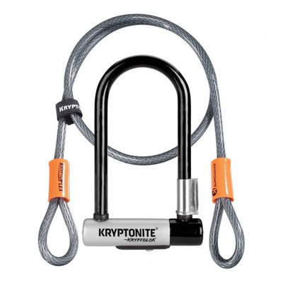 Kryptonite Kryptolok Mini U-lock With 4 Foot Flex And Flexframe Bracket Sold Secure Gold