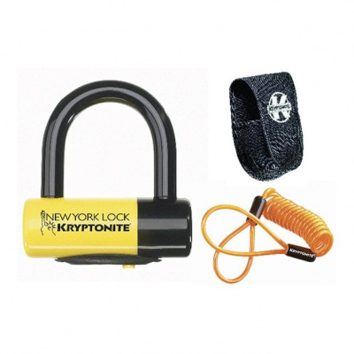 Kryptonite New York Liberty Disc Lock - With Reminder Cable - Yellow Sold Secure Gold