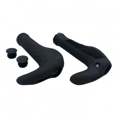 M Part Ergo Comfort Handlebar Grips With Barend - Black - 140 mm