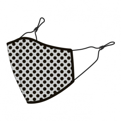 Madison 3D reusable face mask, printed polkadot grey / black