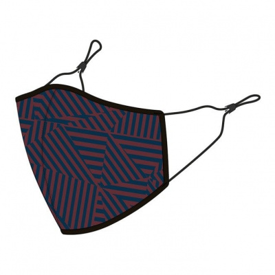 Madison 3D reusable face mask, printed zig camo navy/burgundy