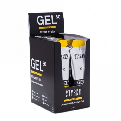 STYRKR GEL 50 Energy Gel 72g x 12 - Mild Citrus Dual-Carb