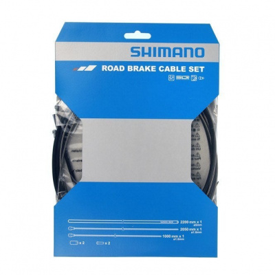 Shimano Road Brake Cable Set With Stainless Steel Inner Wire - Black