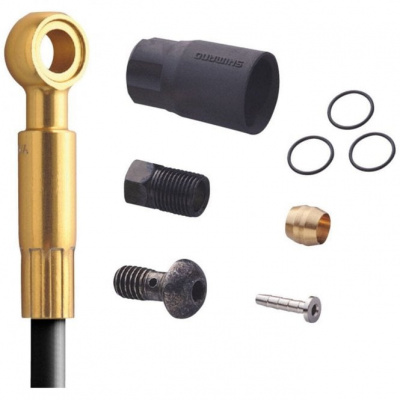 Shimano Saint SM-BH90 Disc Brake Hose M820 Long Banjo - 1700 mm - Black / Gold