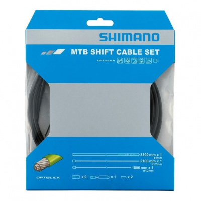 Shimano Spares MTB Gear Cable Set - Optislick Coated S Steel Inners - Black