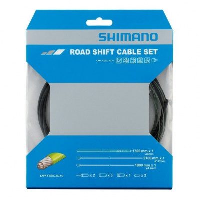 Shimano Spares Road Gear Cable Set - Optislick - Coated Inners - Black