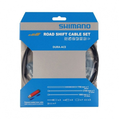 Shimano Spares Road Gear Cable Set - Polymer Coated Inners - Black