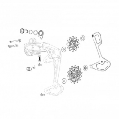 Sram Rear Derailleur Inner Cage SX/NX Eagle and GX Eagle AXS Including Screws - Black