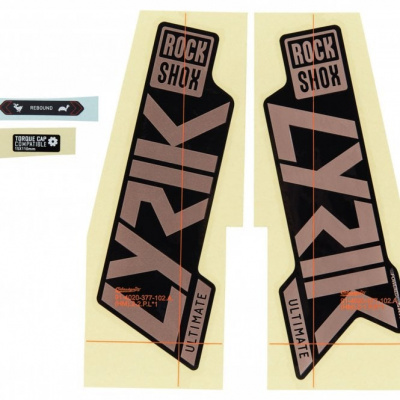 Sram Rockshox Fork Decal Kit - Lyrik Ultimate 27/29 (2021) Matte Copper Foil/High Gloss Black
