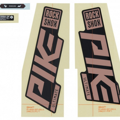 Sram Rockshox Fork Decal Kit - Pike Ultimate 27/29 (2021) Matte Copper Foil/High Gloss Black
