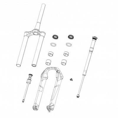 Sram Rockshox Spare - Front Suspension Chassis Upper Carbon Fiber Upper RS1 SoloAir 27 Charger 2 Taper - RS1 RLC A1 /RL A1 (2018+) - Diffusion Black