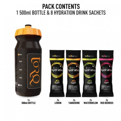 TORQ Hydration Bottle Sample Pack 500ml - 8 Drinks (2 x 4 Flavours)