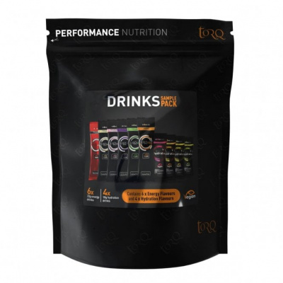 TORQ Sample pouch Pack 10 Energy & Hydration Drinks (6 x Energy 4 x Hydration)