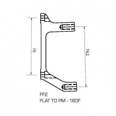 TRP FF2 Flat Mount Front Adapter 160mm - Post to Flat