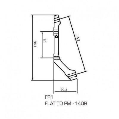 TRP FR1 Flat Mount Rear Adapter - Post to Flat Mount -140 mm