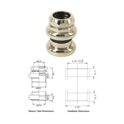 Tange Seiki Levin CDS 1 Inch Threaded Headset 26.4mm | Chrome Steel