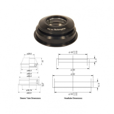 Tange Seiki Technoglide ZS225 Semi Integrated Tapered Headset
