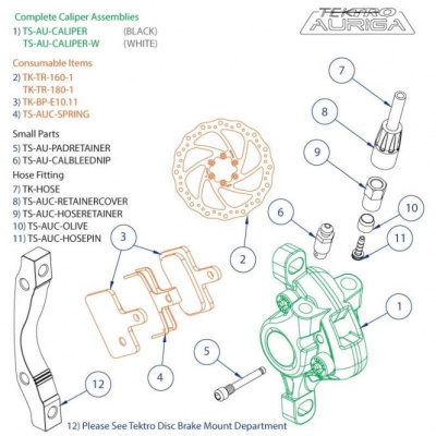 Tektro Spares - AUC - Pad Carring Spring