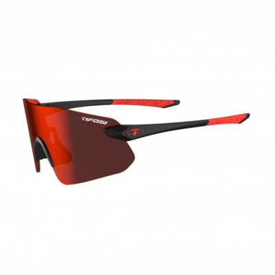 Tifosi Optics Tifosi Vogel SL Single Lens Sunglasses - Matte Black Frame - Smoke tint Red Mirror