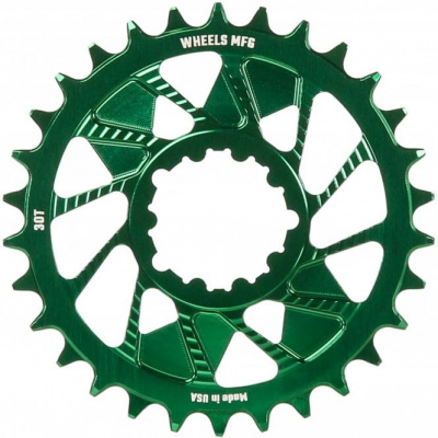 Wheels Manufacturing Green MTB Chainring - SRAM 3-Bolt Hyperglide+