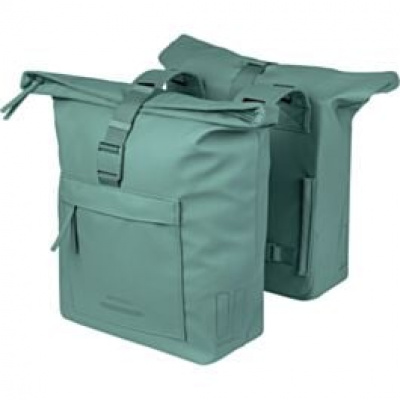 Basil Brooklyn Double Pannier Bag 41L silvergreen