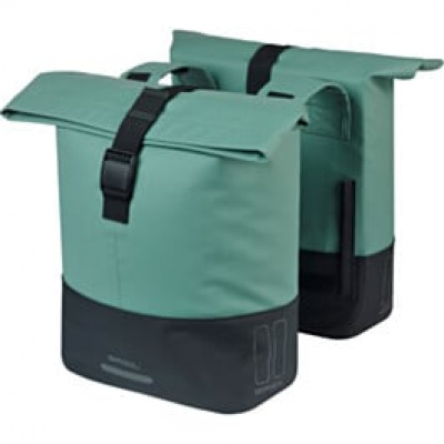 Basil Cove Double Pannier Bag 28-32L silvergreen/black