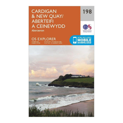 Ordnance Survey Explorer 198 Cardigan  New Quay Aberaeron Map With Digital Version