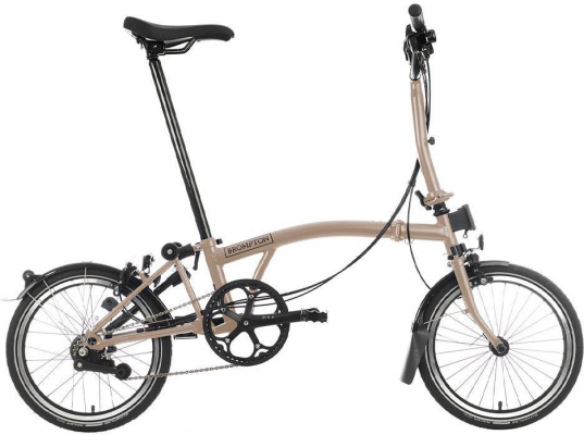 Ex-Display Brompton C Line Explore High Handlebar Folding Bike, Dune Sand