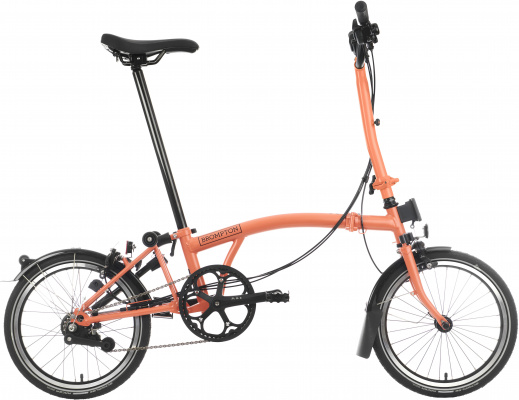 Ex-Display Brompton C Line Explore High Handlebar Folding Bike, Fire Coral