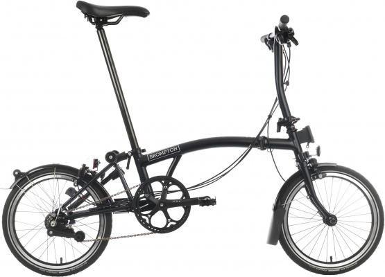 Ex-Display Brompton C Line Explore Low Handlebar Folding Bike, Matt Black