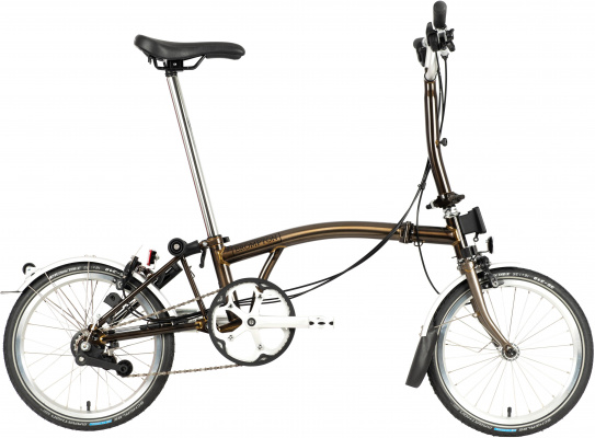 Ex-Display Brompton C Line Explore Mid Handlebar Folding Bike, Black Lacquer