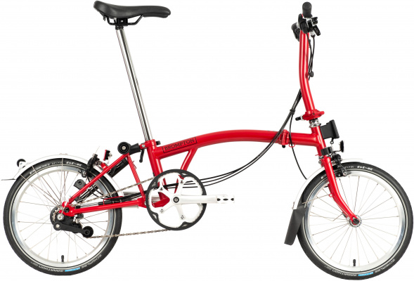 Ex-Display Brompton C Line Urban Low Handlebar Folding Bike, House Red