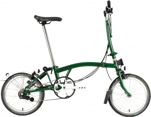 Ex-Display Brompton C Line Utility High Handlebar Folding Bike, Racing Green