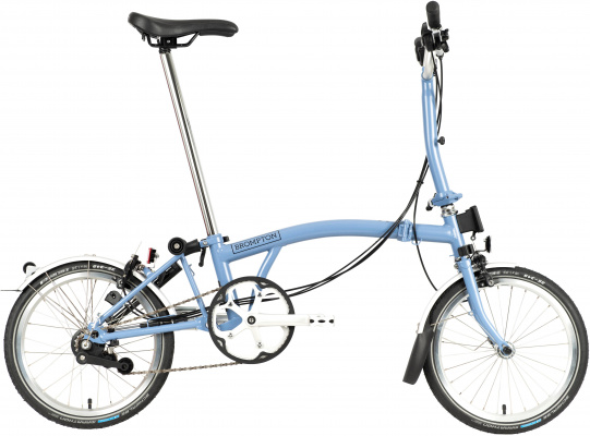 Ex-Display Brompton C Line Utility Mid Handlebar Folding Bike, Cloud Blue
