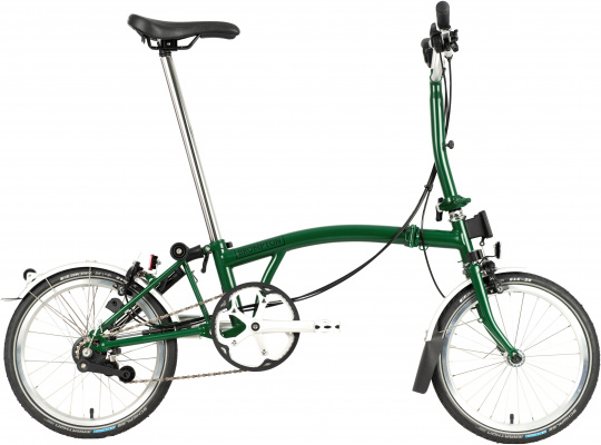 Ex-Display Brompton C Line Utility Mid Handlebar Folding Bike, Racing Green